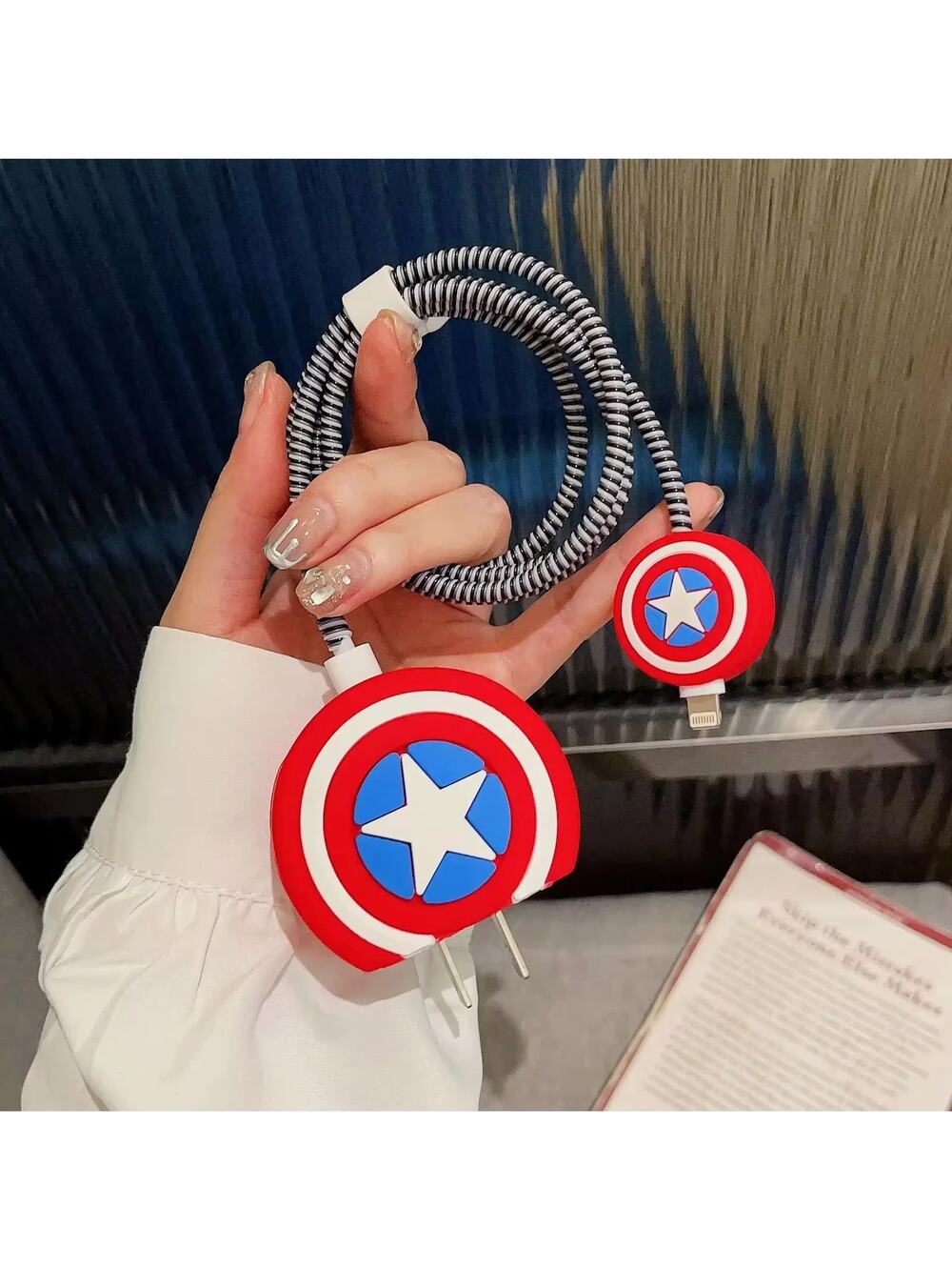 Captain America iPhone Charger Cover Cable Protectors P03